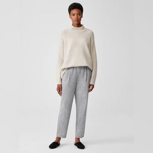Eileen Fisher Soft Wool Flannel Tapered Pant Gray XL